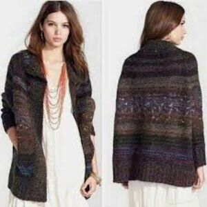 Free People Earthy Tones Knit Cardigan